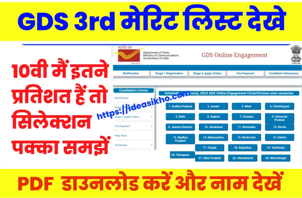 India Post GDS 3nd Merit List Online Check 2023
